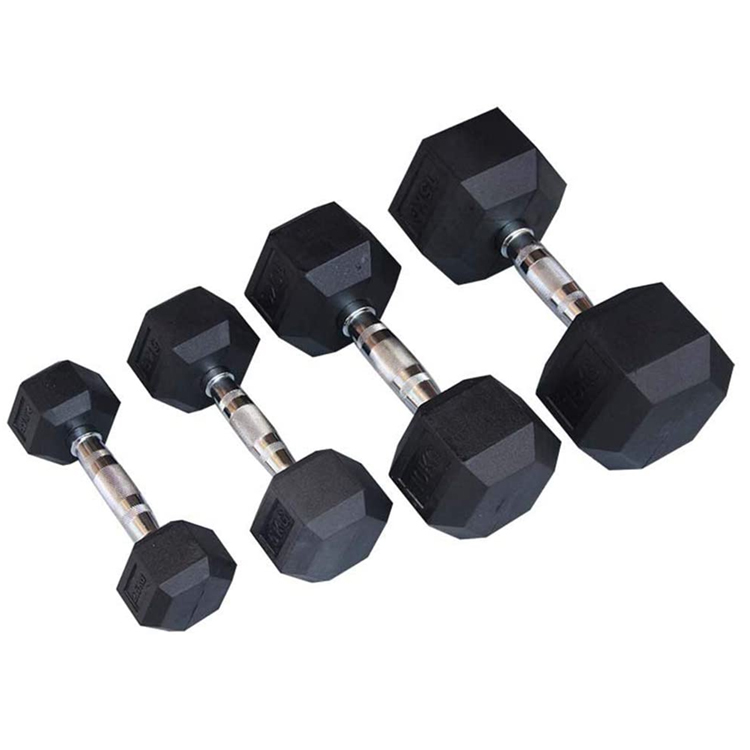 Hex Dumbbell Set - Mancuernas hexagonales de caucho para entrenamiento