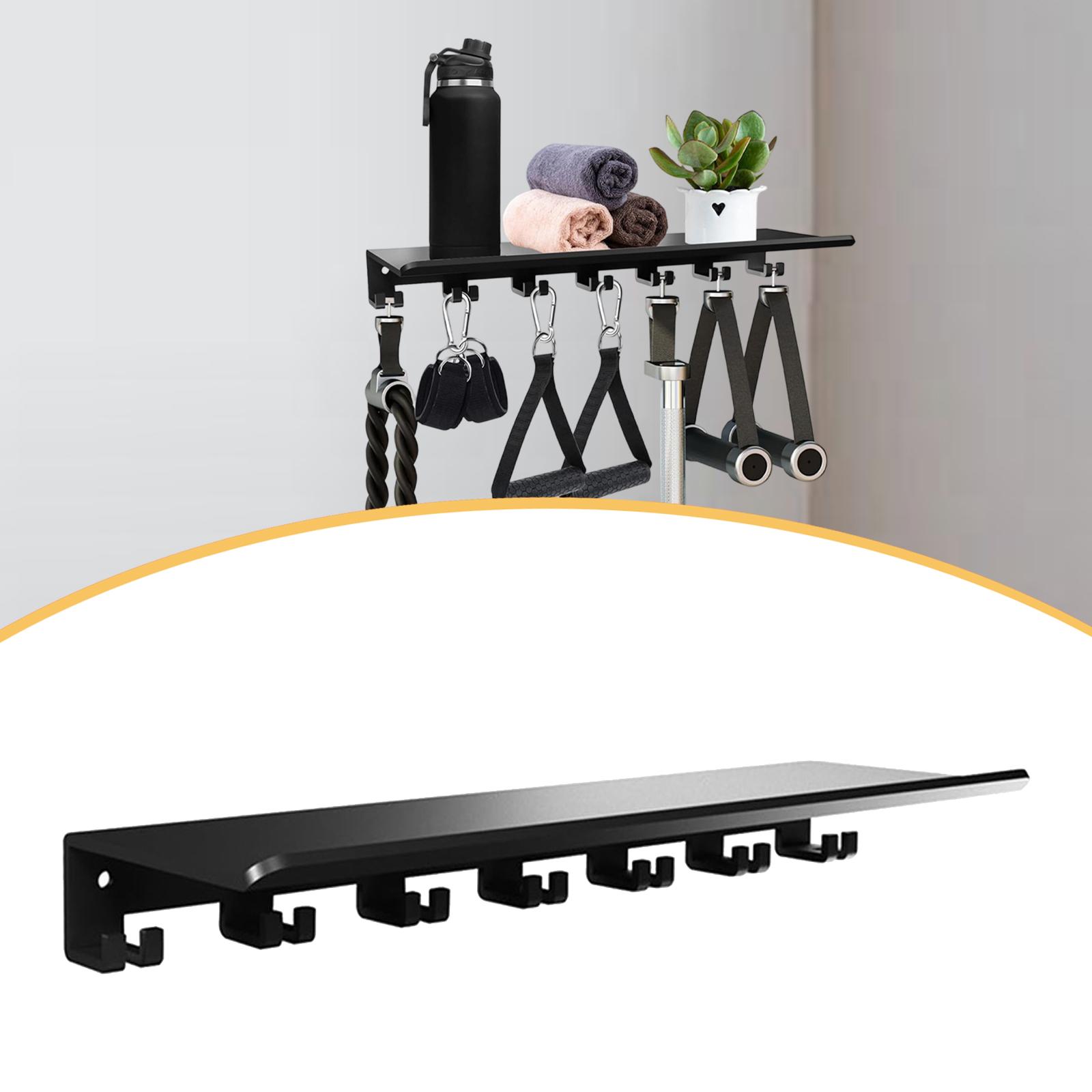 Home Gym Organization - Estante Flotante con Ganchos, Estante Metálico