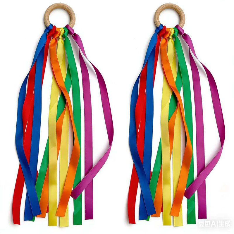 Gymnastic Rings Wooden - Varitas de Cometas de Mano Arcoíris,
