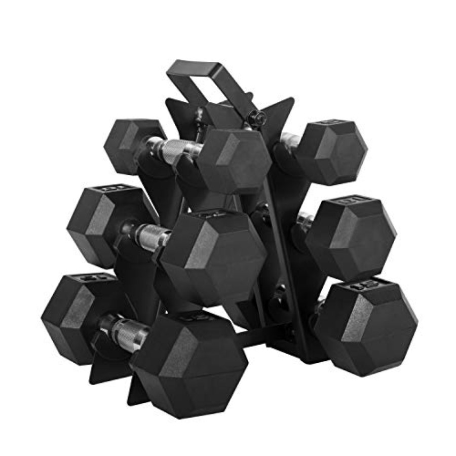 Hex Dumbbell Set - Juego de Mancuernas Hexagonales Recubiertas de