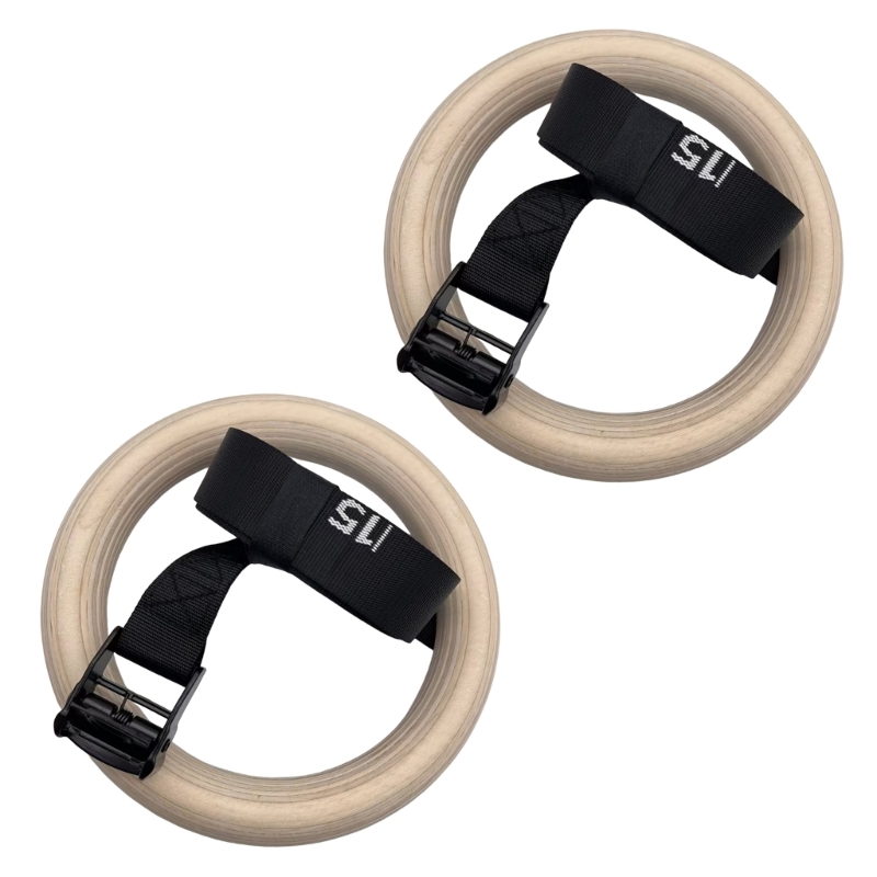 Gymnastic Rings Wooden - Anillos gimnasia madera ajustables Q84C con