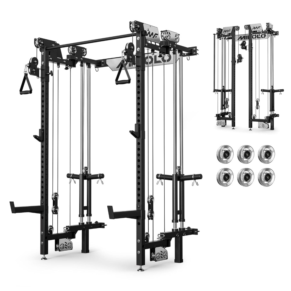 Home Gym Lat Pulldown - Rack de Sentadillas Plegable Montado en