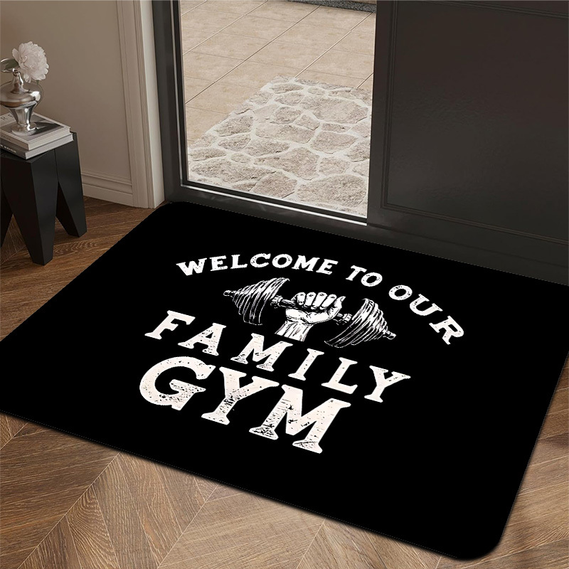 Home Gym Layout - Alfombra decorativa con estampado de eslogan