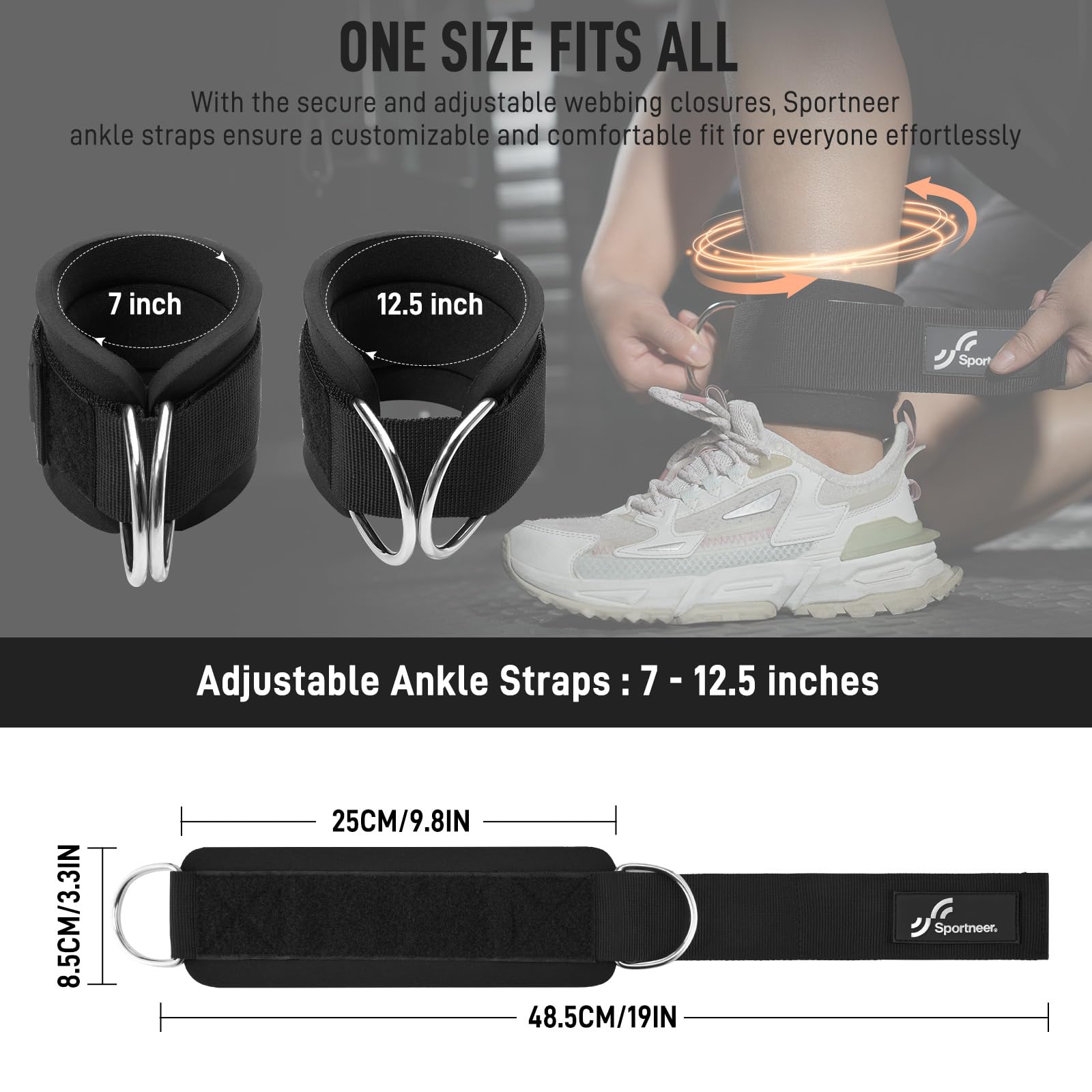 Sportneer Correas de tobillo a - Home Gym Equipment Amazon reseña y precio