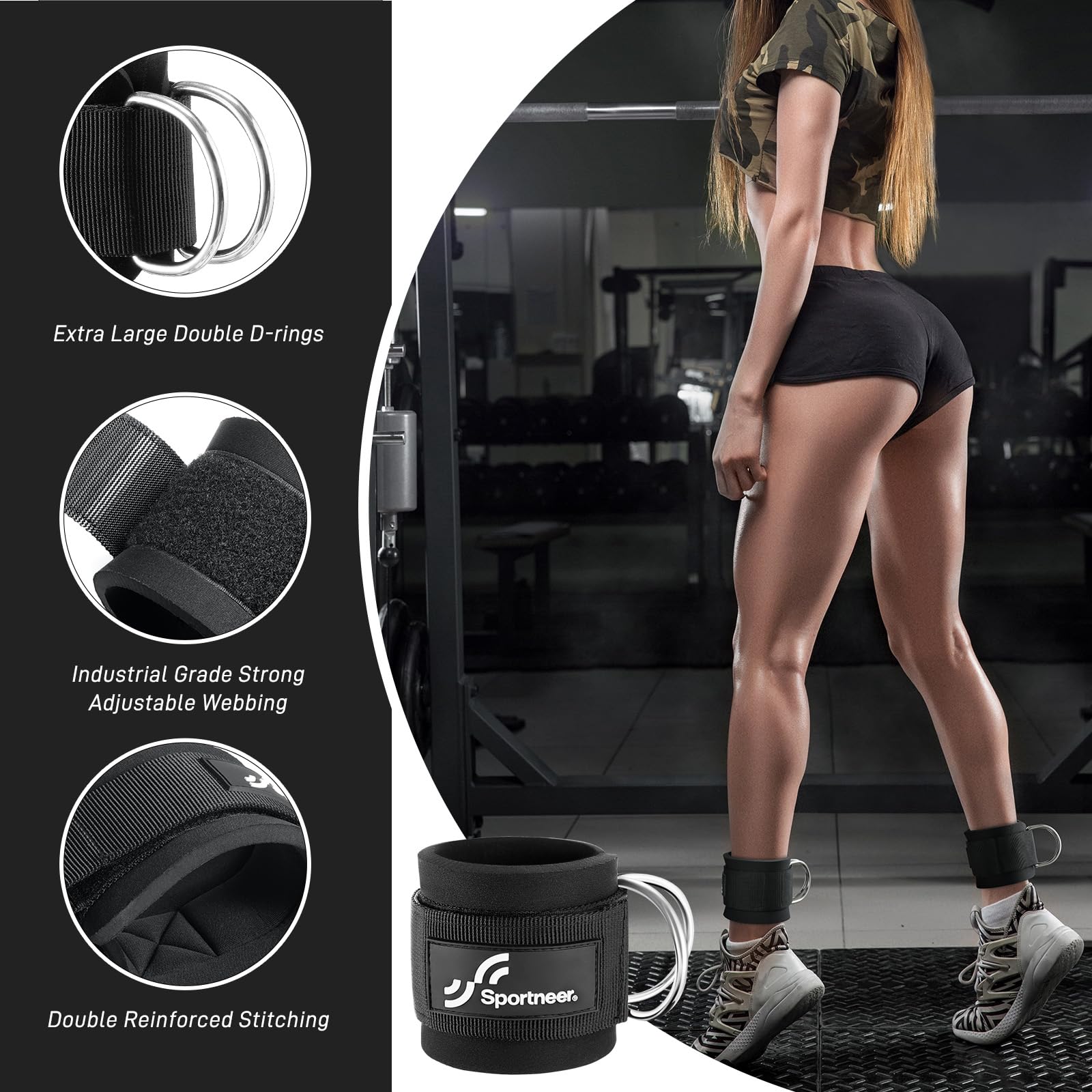 Sportneer Correas de tobillo a - Home Gym Equipment Amazon reseña y precio